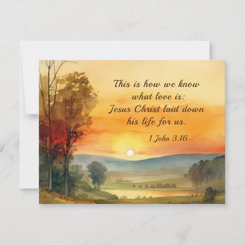 1 John 316 Jesus laid down his life for us Card