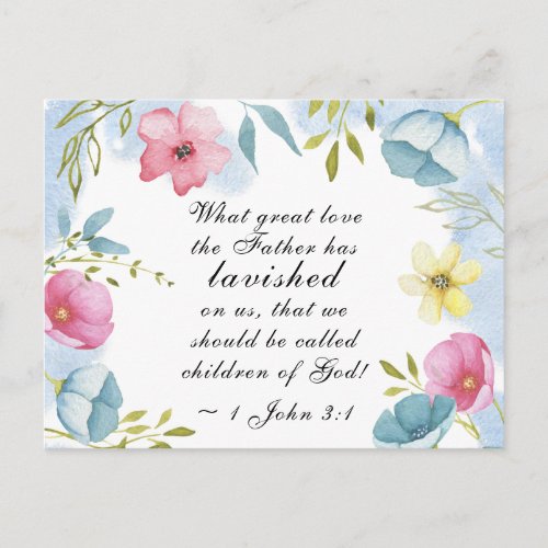 1 John 31 Great love the Father lavished on us Postcard
