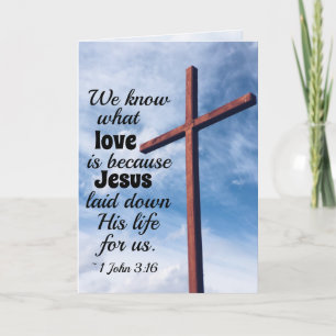 1 John 3:1 Jesus Christ laid down His life for us Card