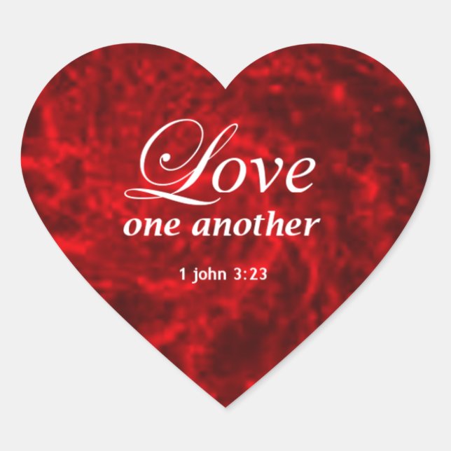 1 John 3:23 Heart Sticker (Front)