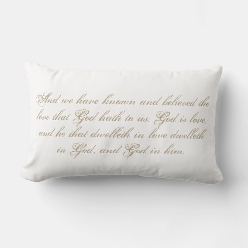 1 John 416 God is Love  Bible Verse Elegant Lumbar Pillow