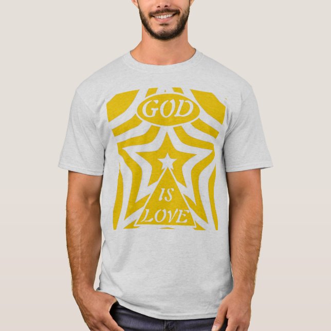 1 John 4:16 "God is Love" Cyber Yellow - Christian T-Shirt (Front)