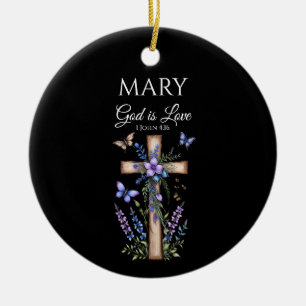 1 John 4:16 God Is Love – Personalized Christian Ceramic Ornament