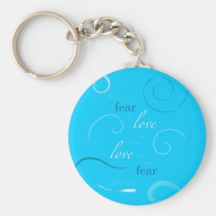 1 John 418   Choose you own color. Customizable Key Chain