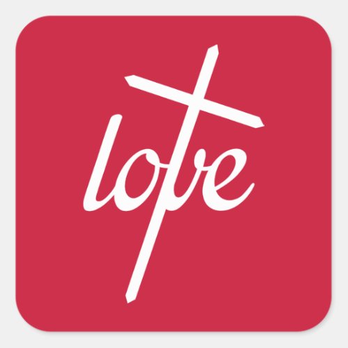 1 John 419 _ Love Cross Square Sticker