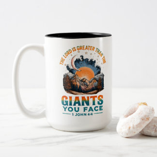 1 John 4:4 Two-Tone Coffee Mug