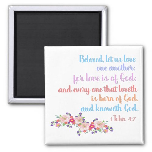 1 John 47 Bible Verse Rainbow Text Magnet