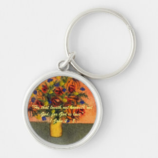 1 John 4:8 "---for God is love." Bible truths Key Keychain