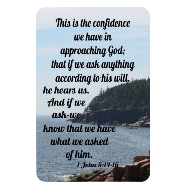 1 John 5:14-15 Magnet (Vertical)