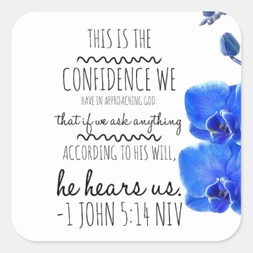 1 John 514 Bible Verse Square Sticker