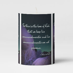 1 John 5:3 KJV Bible Verse Pic Pillar Candle