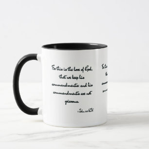 1 John 5:3 KJV Bible Verse Two-Tone Mug