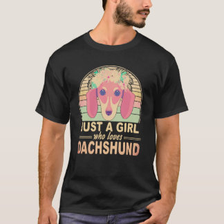 1 Just A Girl Who Loves Dachshund Vintage T-Shirt