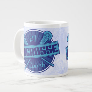 #1 Lacrosse Coach (blue) Jumbo Mug