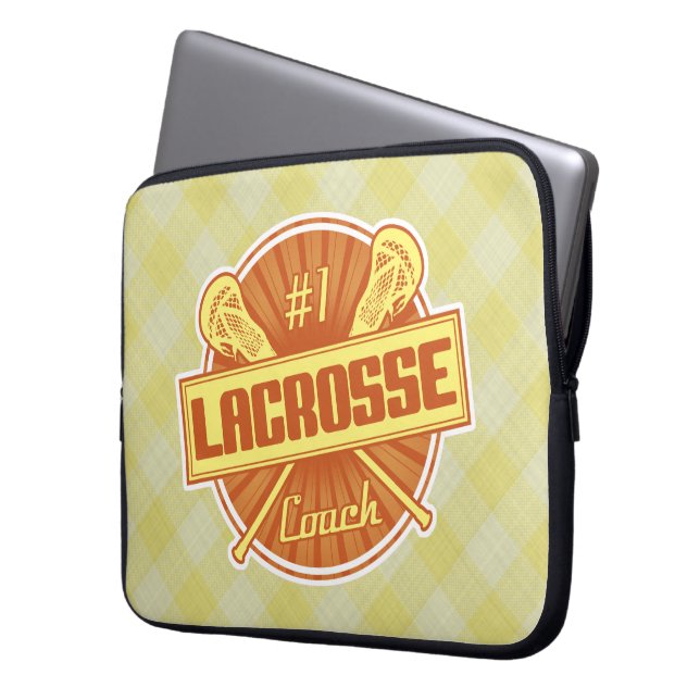 #1 Lacrosse Coach Laptop Cover (Front Left)