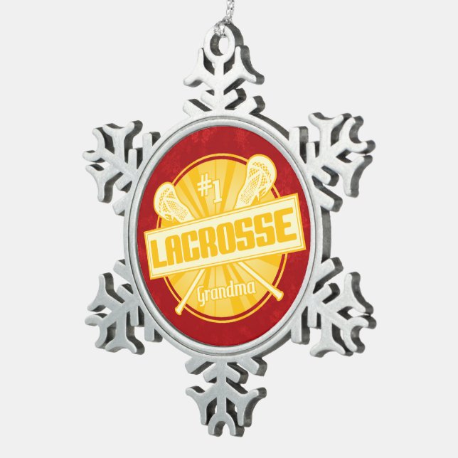 #1 Lacrosse Grandma Christmas Tree Ornament (Right)