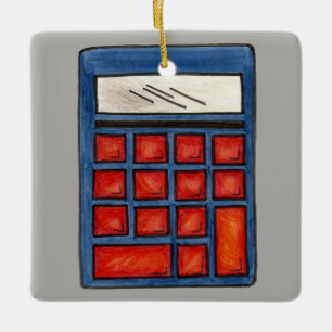 #1 Math Teacher School Calculator Education Gift Ceramic Ornament