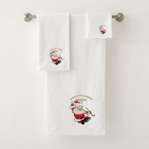 1 MERRY CHRISTMAS BATH TOWEL SET