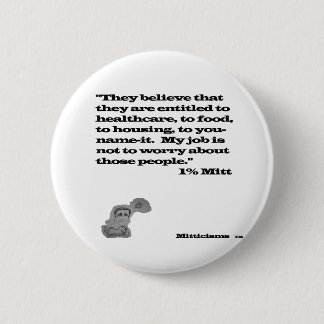 1% Mitt Pinback Button