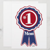 #1 Mom Blue Ribbon (Front/Back)
