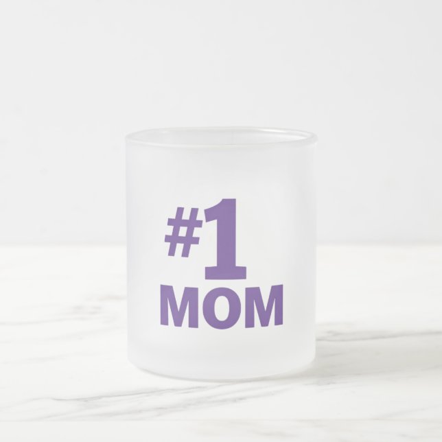 #1 MOM FROSTED GLASS COFFEE MUG (Center)