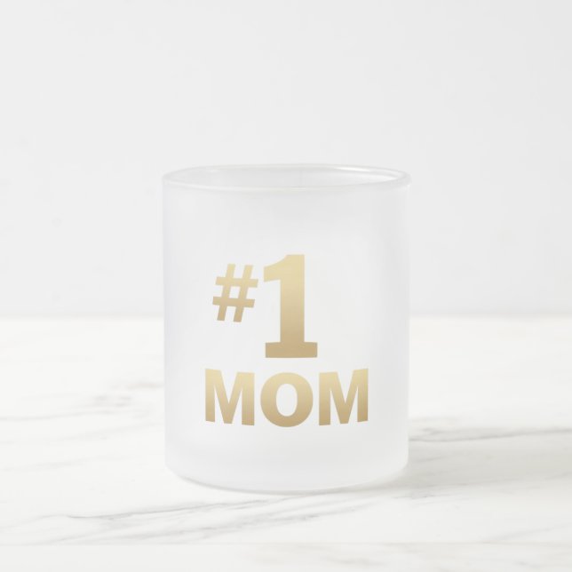 #1 MOM FROSTED GLASS COFFEE MUG (Center)