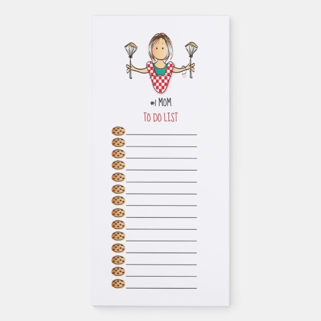 #1 Mom Gift Idea for Mothers Day Magnetic Notepad (Front)