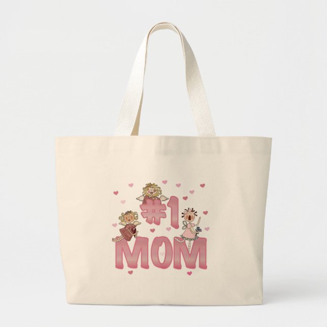 #1 Mom Large Tote Bag (Front)