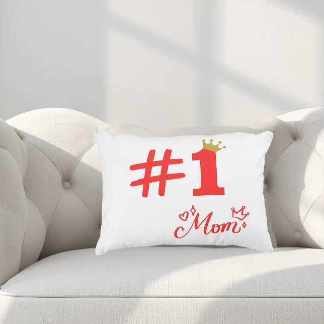 #1 Mom Love Personalized Accent Pillow (Creator Uploaded)