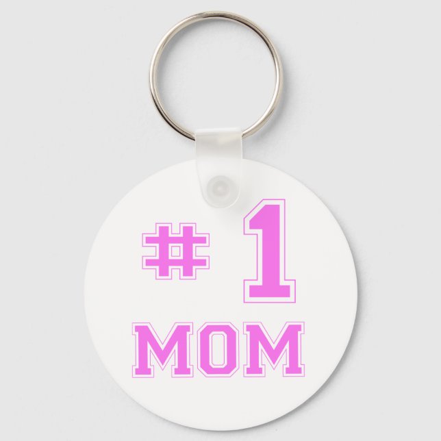 #1 Mom (Number One Mom) Keychain (Front)