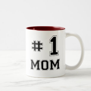 #1 Mom (Number One Mom) Two-Tone Coffee Mug