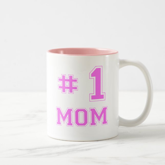 #1 Mom (Number One Mom) Two-Tone Coffee Mug (Right)