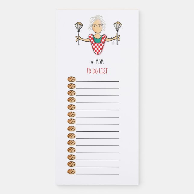 #1 Mom or Grandma Mothers Day Magnetic Notepad (Front)