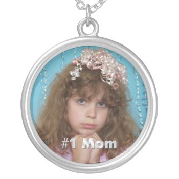 #1 Mom Personalized Photo Necklace by KathyHenis at Zazzle