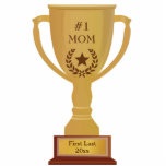 # 1 Mom Trophy Award Photo Sculpture<br><div class="desc">Your Mom is number 1! Make it official and give your favorite mom this golden award. Can be personalized with name & saying.</div>