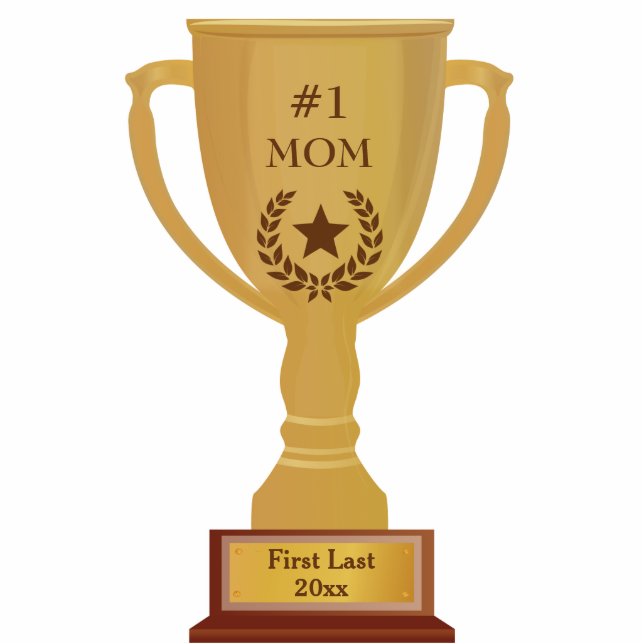 # 1 Mom Trophy Award Photo Sculpture (Front)