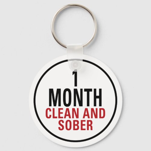 1 Month Clean and Sober Keychain