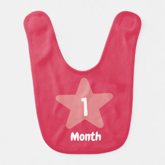 1 month custom fuchsia& pink baby bib