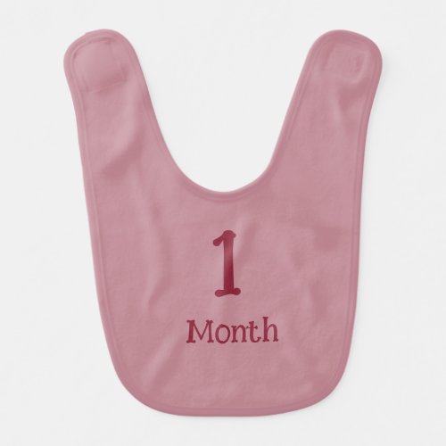 1 month custom pink dark red baby bib