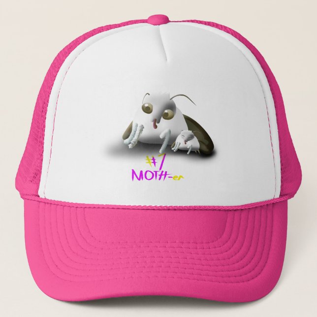 #1 MOTH-er Funny Cute Mother’s Day  Trucker Hat (Front)