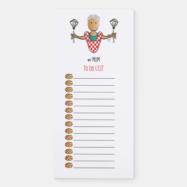#1 Mum or Grandma for Mothers Day Magnetic Notepad (Front)