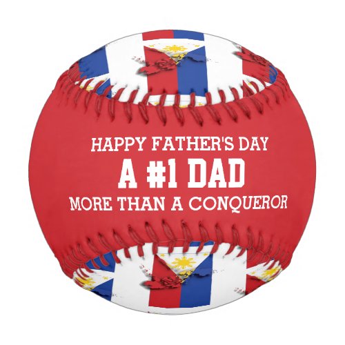 1 Number 1 Dad CONQUEROR Philippines Flag Baseball