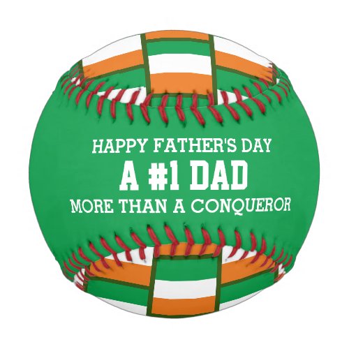 1 NUMBER 1 DAD Fathers Day IRELAND FLAG Baseball