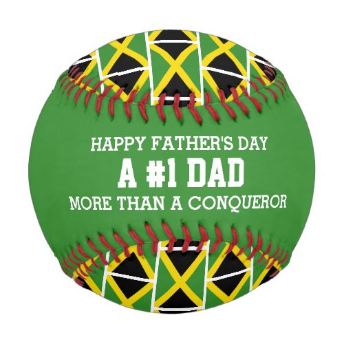 1 NUMBER 1 DAD Fathers Day JAMAICA Flag Baseball