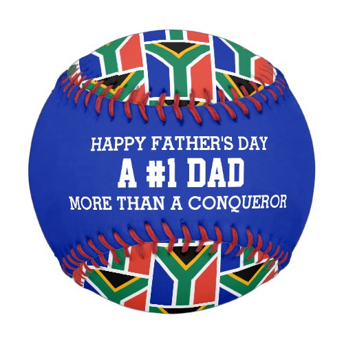 1 NUMBER 1 DAD Fathers Day SOUTH AFRICA FLAG Baseball
