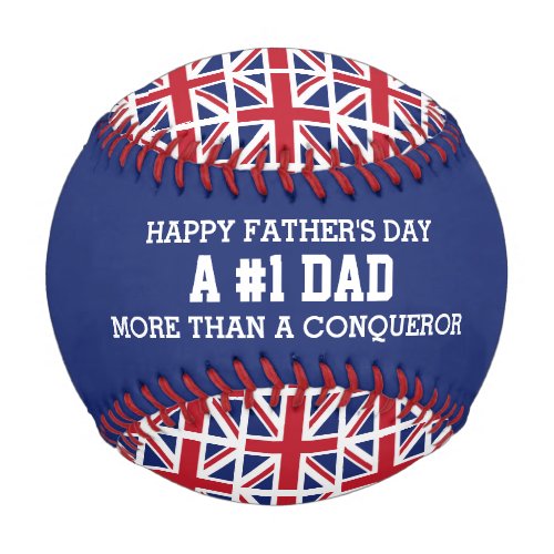 1 NUMBER 1 DAD Fathers Day UK UNION JACK Flag Baseball