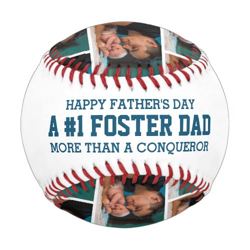 1 NUMBER 1 FOSTER DAD Fathers Day PHOTO Baseball