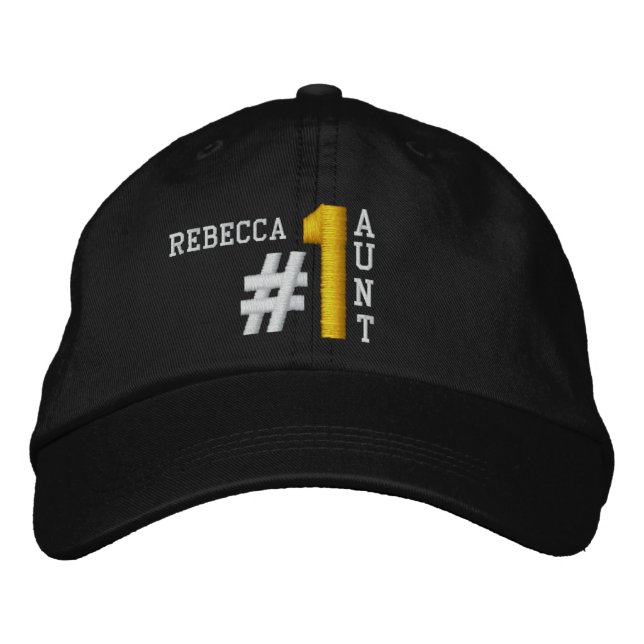 #1 Number One AUNT BLACK Hat V01B (Front)
