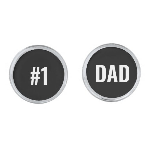 1 Number One Dad Fathers Day  Cufflinks