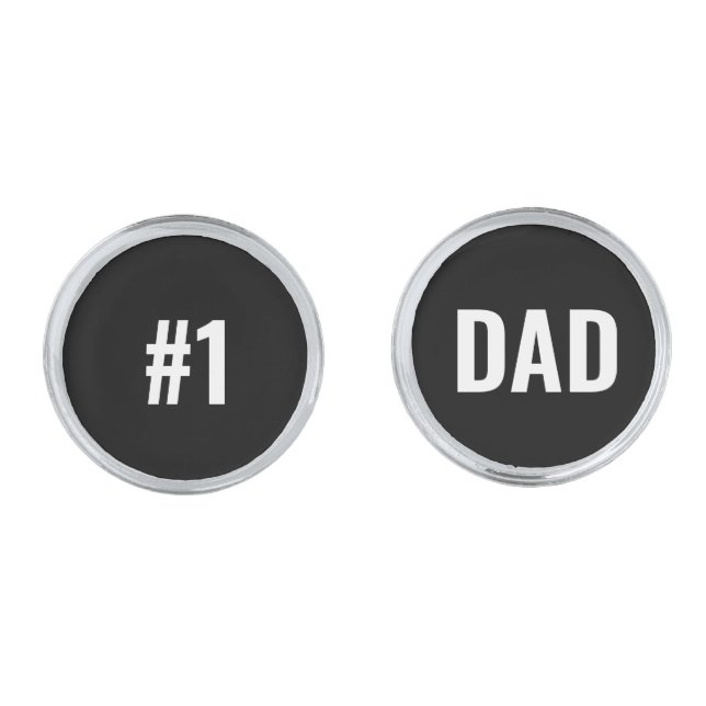 #1 Number One Dad Father's Day  Cufflinks (Front)